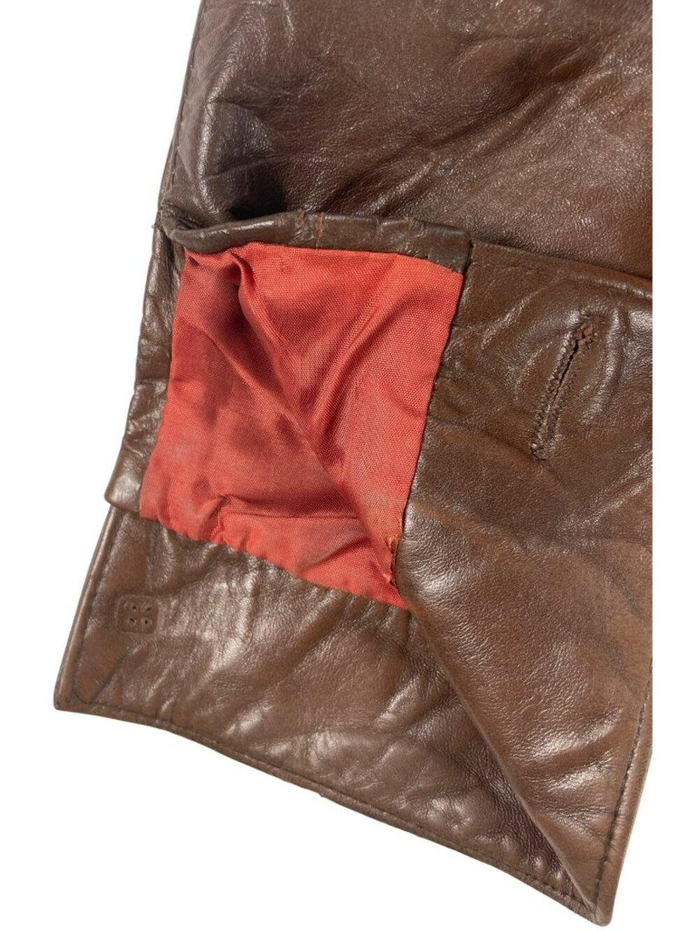 Vintage Leather Jacket-The Old Mill Glen Laine by Bainton Brown W/Red Lining - Picture 10 of 16